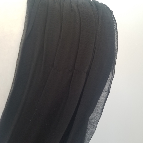 Tadashi Shoji Silk Chiffon Dress Pleated Beaded Size 2 black - Picture 8 of 8